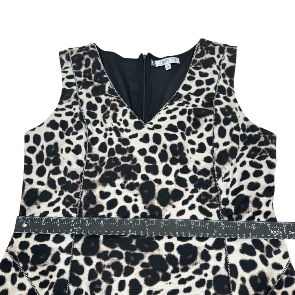 JLO Jennifer Lopez Animal Print Dress Sz 16 Office Siren Mob Wife Indie Sleaze - Picture 7 of 12